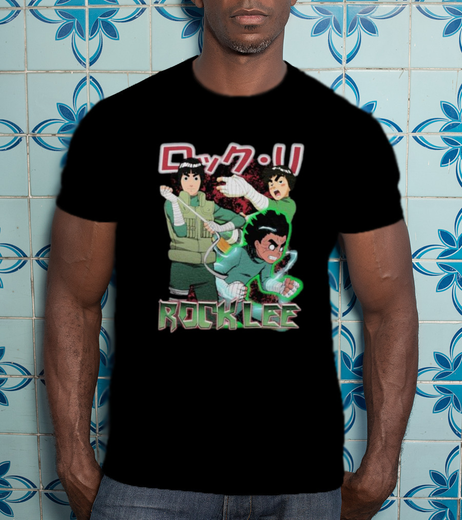 Rock Lee Dynamic Ninja Japanese Text T-Shirt