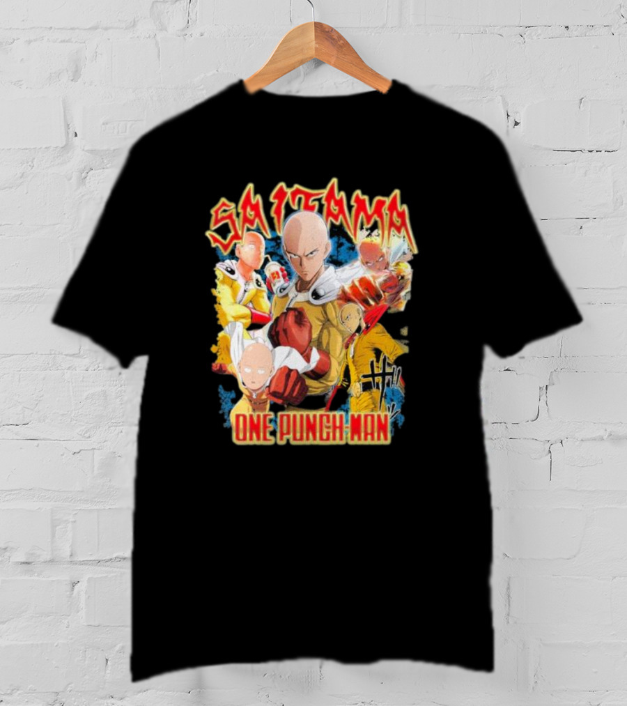 Saitama One Punch Man Anime Character Collage T-Shirt