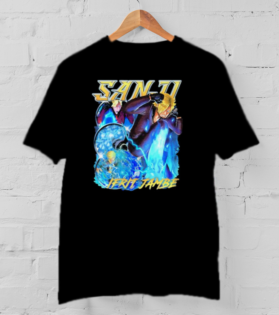 Sanji Ifrit Jambe Fiery Battle Stance Anime T-Shirt