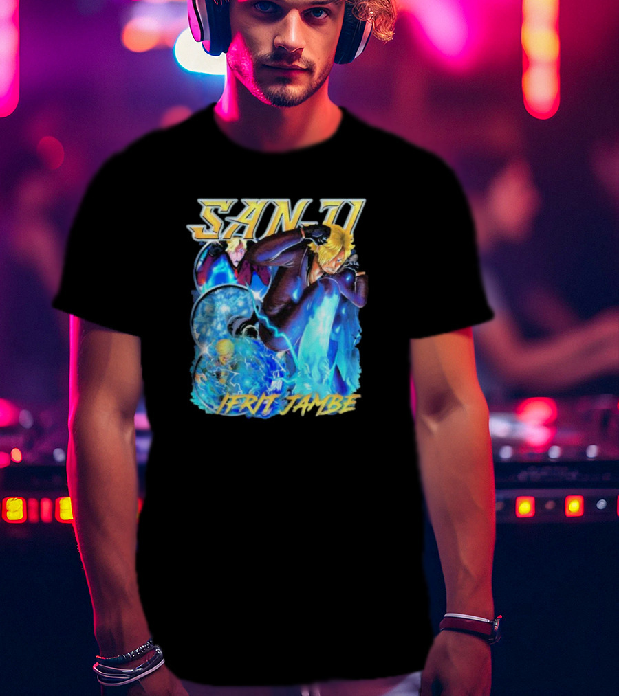 Sanji Ifrit Jambe Fiery Battle Stance Anime T-Shirt