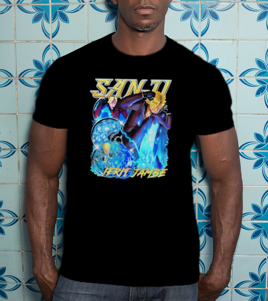 Sanji Ifrit Jambe Fiery Battle Stance Anime T-Shirt