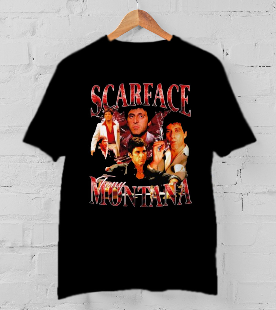 Scarface Tony Montana Film Collage Iconic Scenes T-Shirt