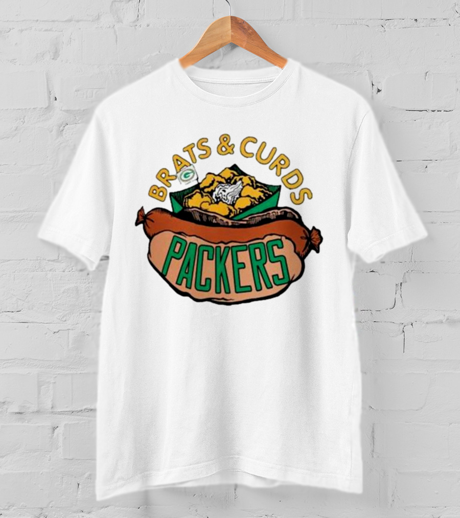 Brats And Curds Packers Sausage And Cheese T-Shirt