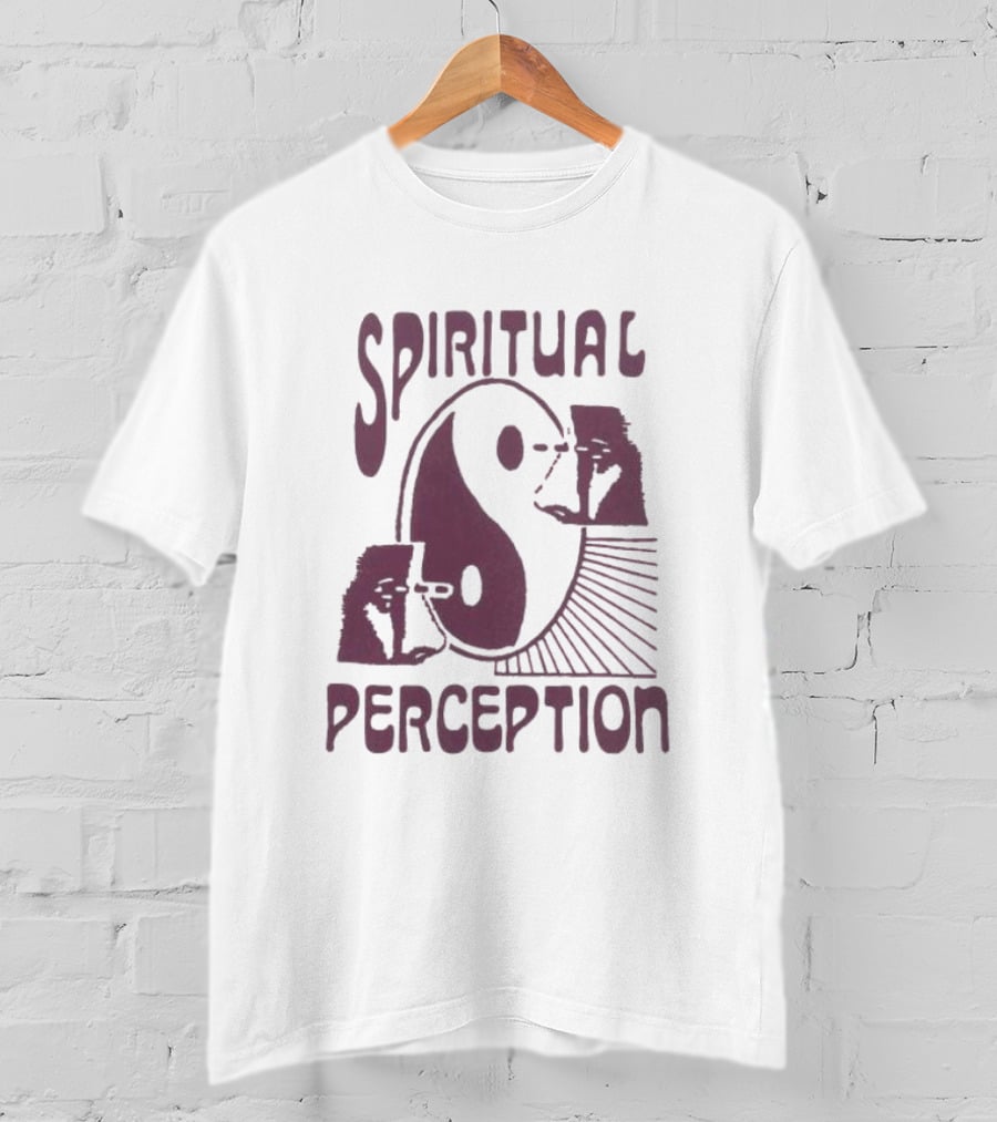 Spiritual Perception Yin Yang Symbol With Thinking Figures T-Shirt