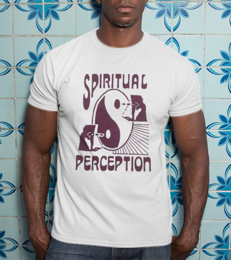 Spiritual Perception Yin Yang Symbol With Thinking Figures T-Shirt