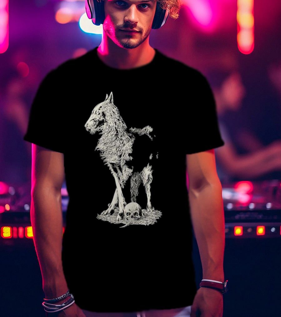 Fajar Allanda Lone Wolf With Skull T-Shirt