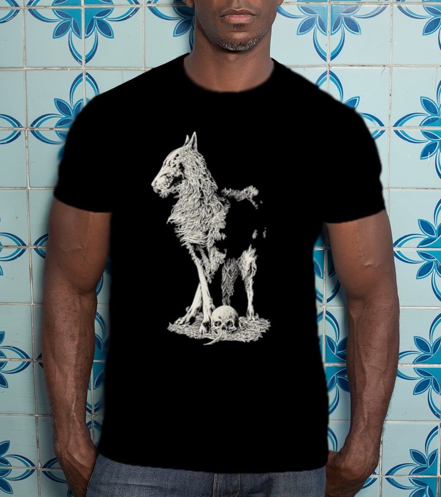 Fajar Allanda Lone Wolf With Skull T-Shirt