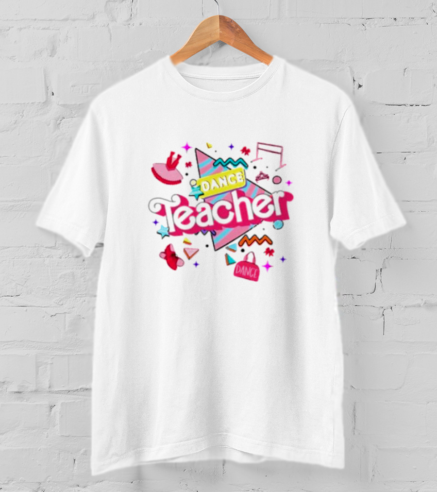 Dance Teacher Colorful Patterns And Dance Icons T-Shirt