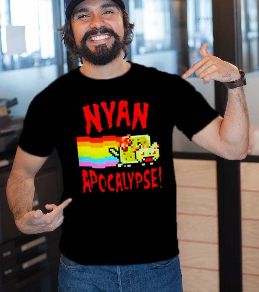 Nyan Cat Apocalypse Rainbow Explosion Iconic Meme T-Shirt