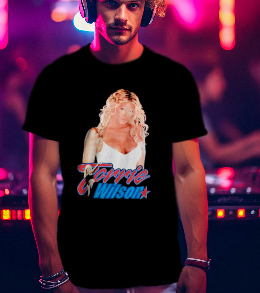 Torrie Wilson Star Text And Photo T-Shirt
