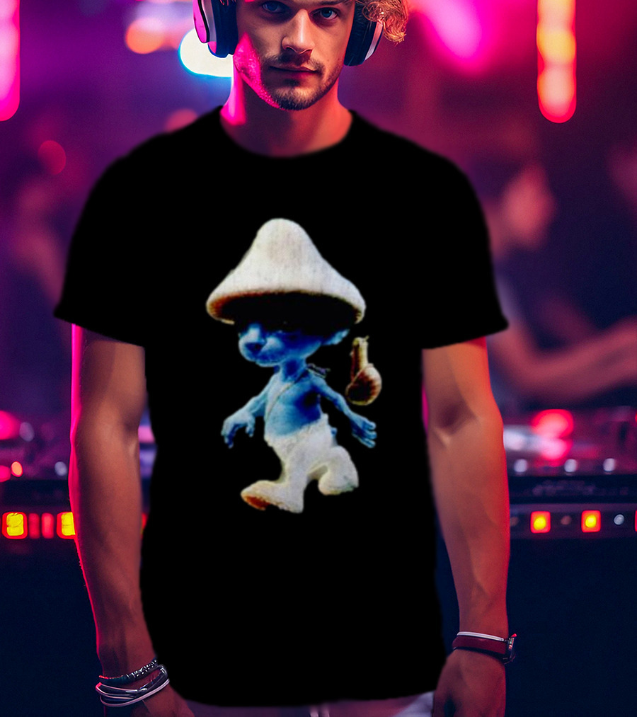 Smurf Cat Funny Mushroom Hat Character T-Shirt