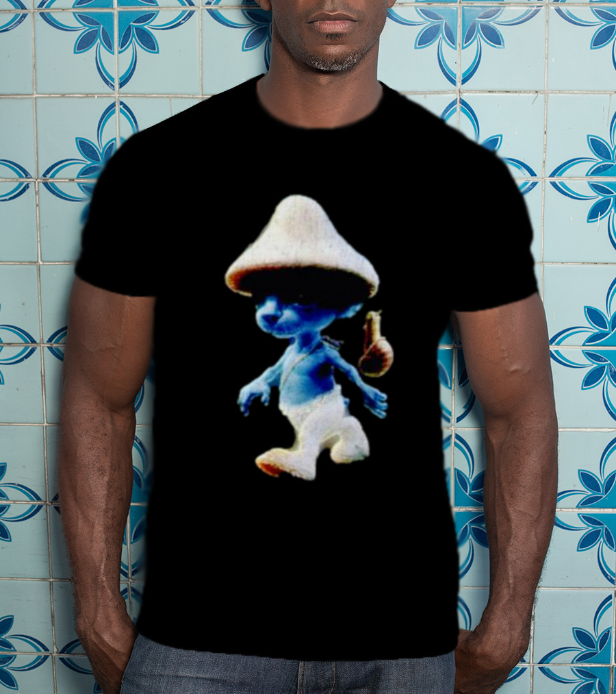Smurf Cat Funny Mushroom Hat Character T-Shirt