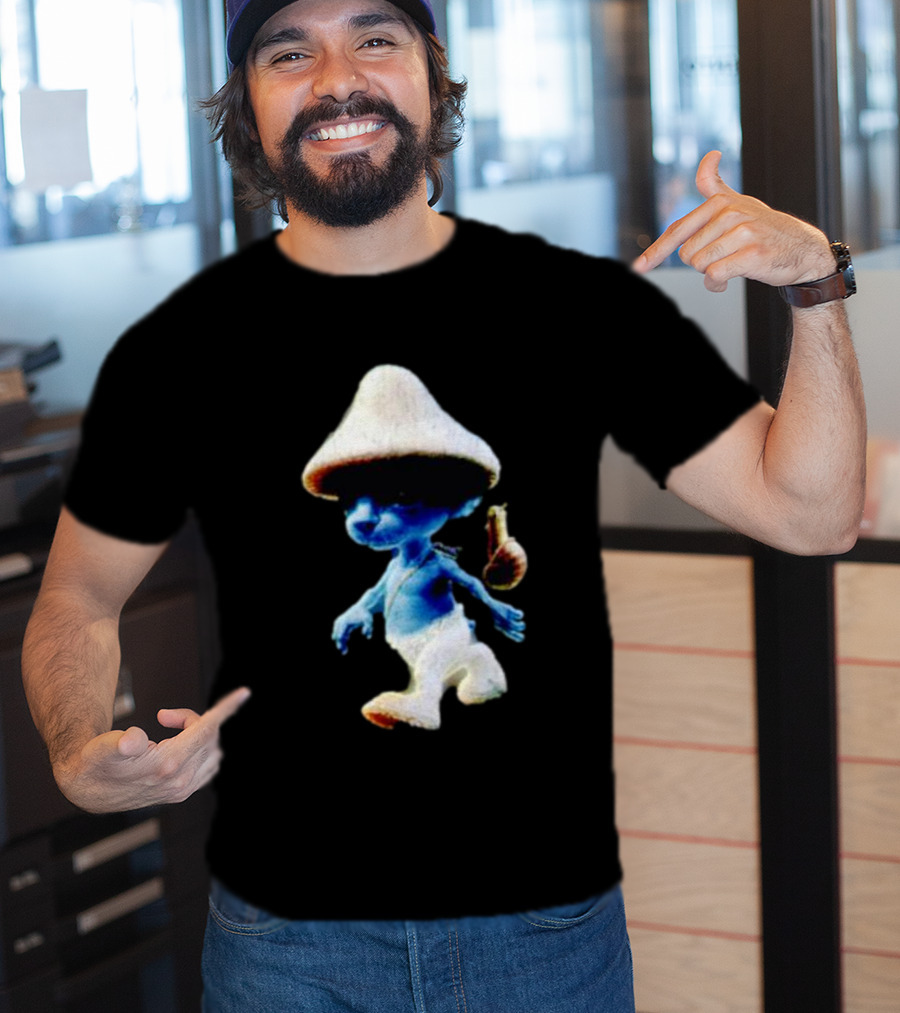 Smurf Cat Funny Mushroom Hat Character T-Shirt