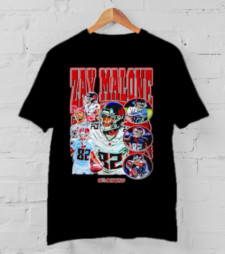 Zay Malone 82 Atlanta Falcons NSNThreads Vintage T-Shirt
