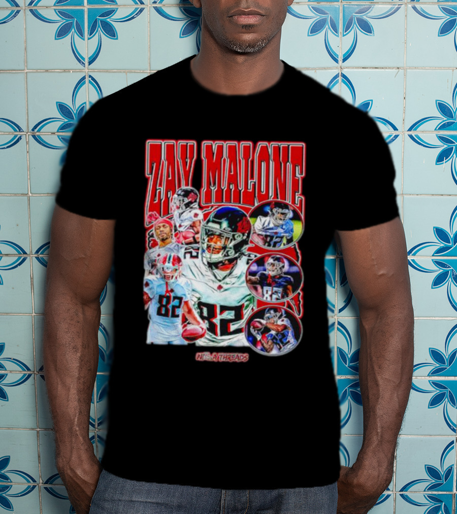Zay Malone 82 Atlanta Falcons NSNThreads Vintage T-Shirt