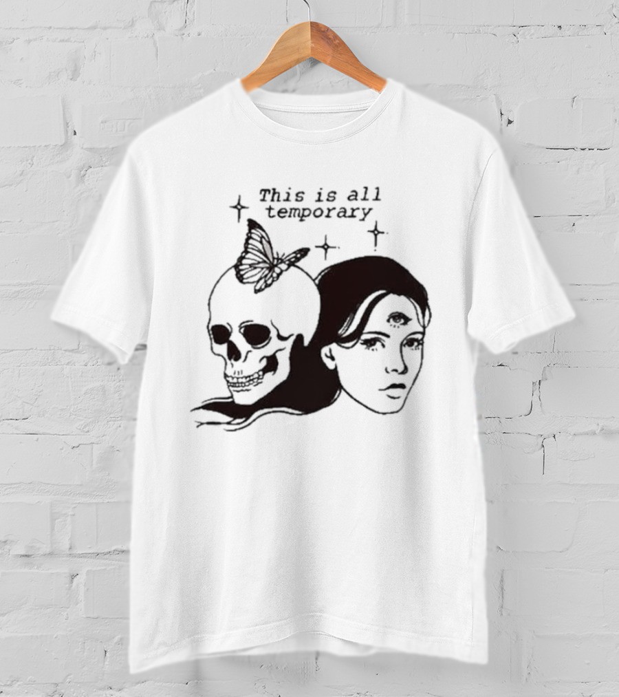 This Is All Temporary Skull Butterfly Third Eye Kira Cyan Rittgers T-Shirt