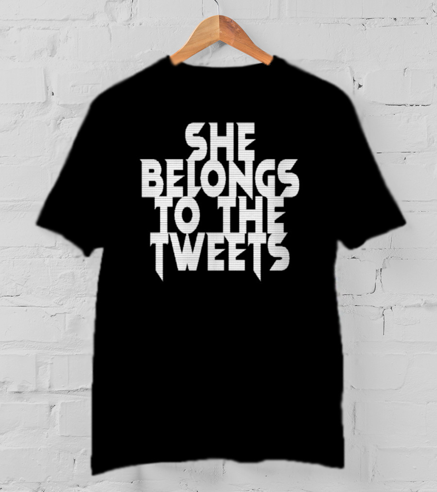 Egirl She Belongs To The Tweets Retro Text T-Shirt
