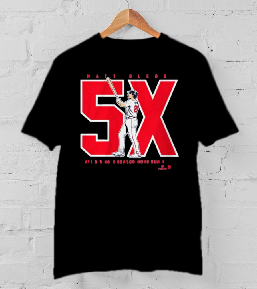 Matt Olson Atlanta 5X Single Season Home Run Record T-Shirt