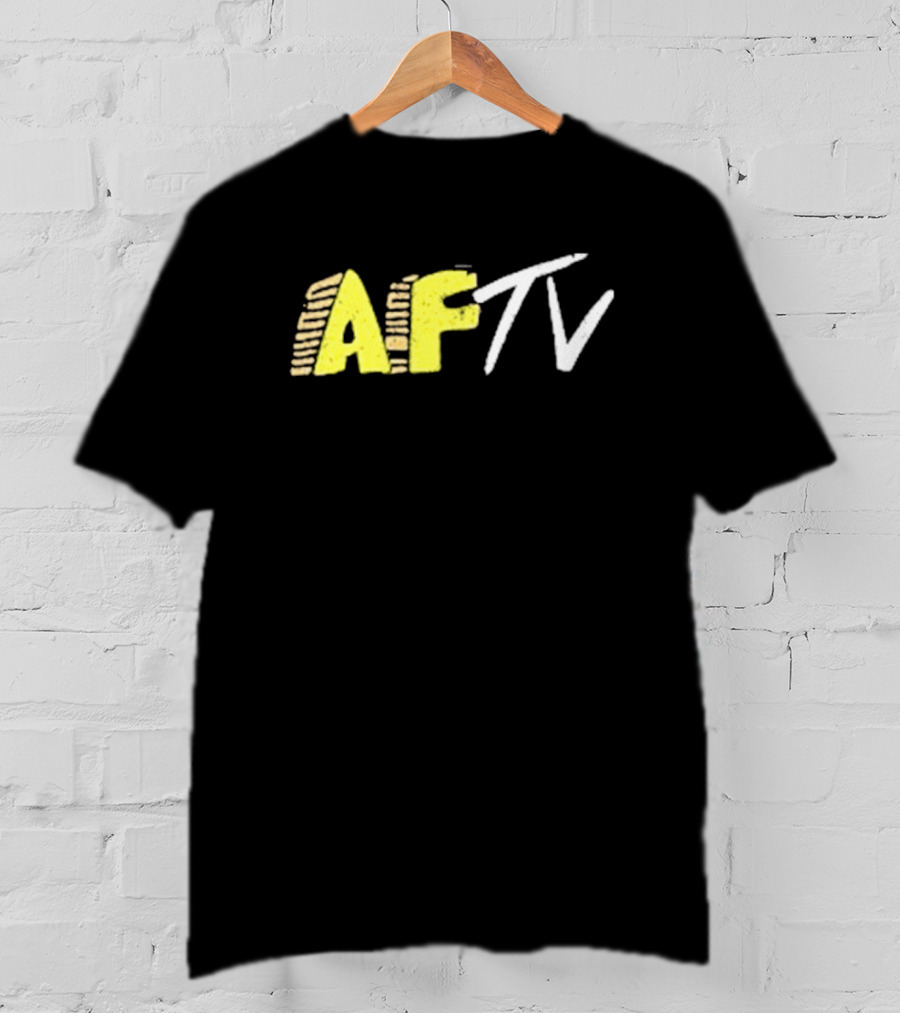 AFTV Invasion Soccer Fan Channel Bold Yellow Text And White Strokes T-Shirt