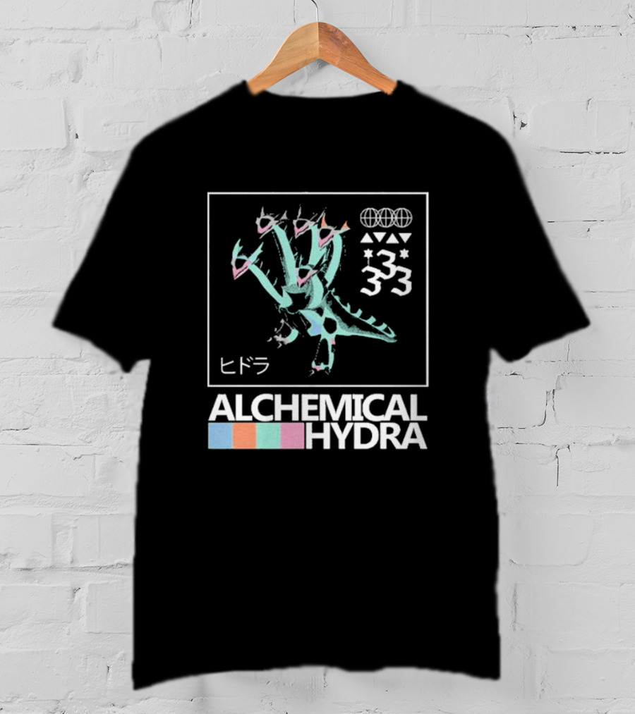 Alchemical Hydra 333 Japanese Symbols T-Shirt