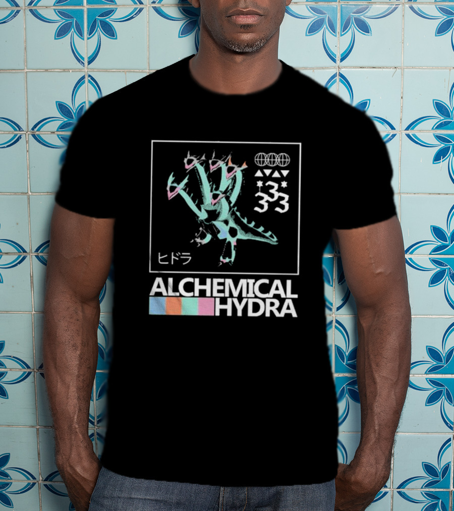 Alchemical Hydra 333 Japanese Symbols T-Shirt