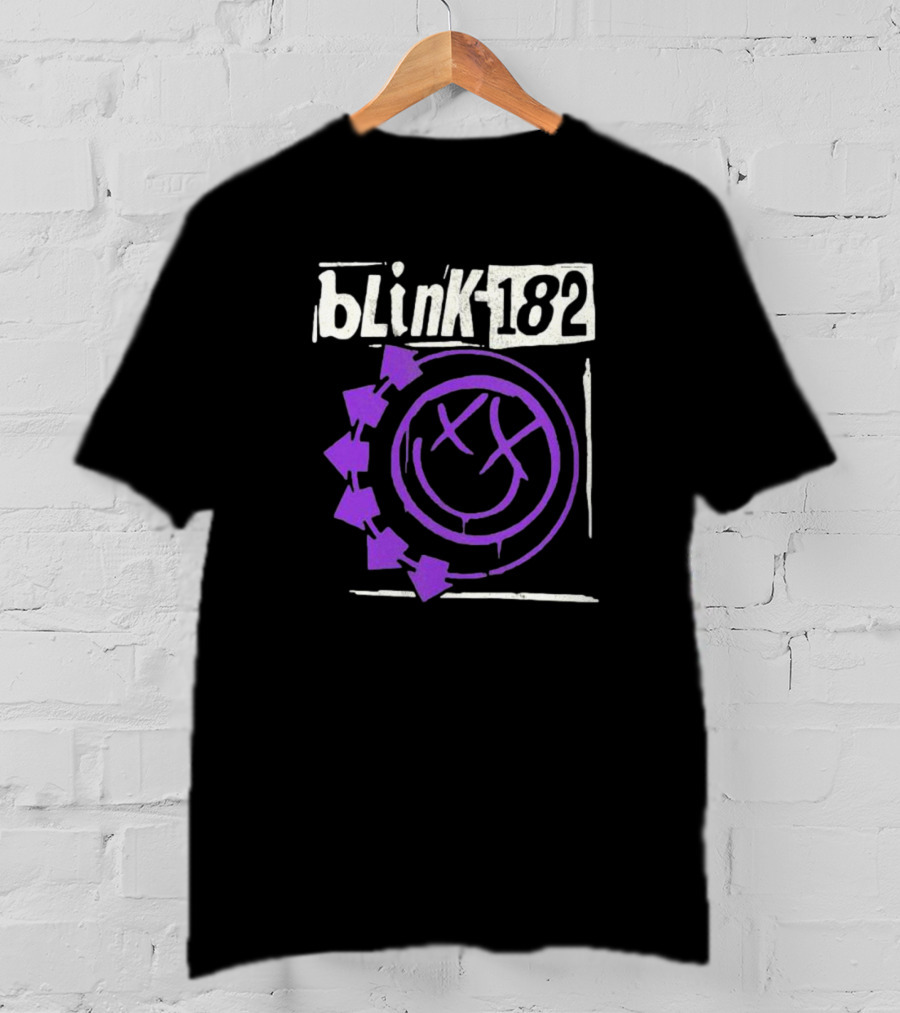Blink-182 Edging Smiley Logo With Purple Arrows T-Shirt