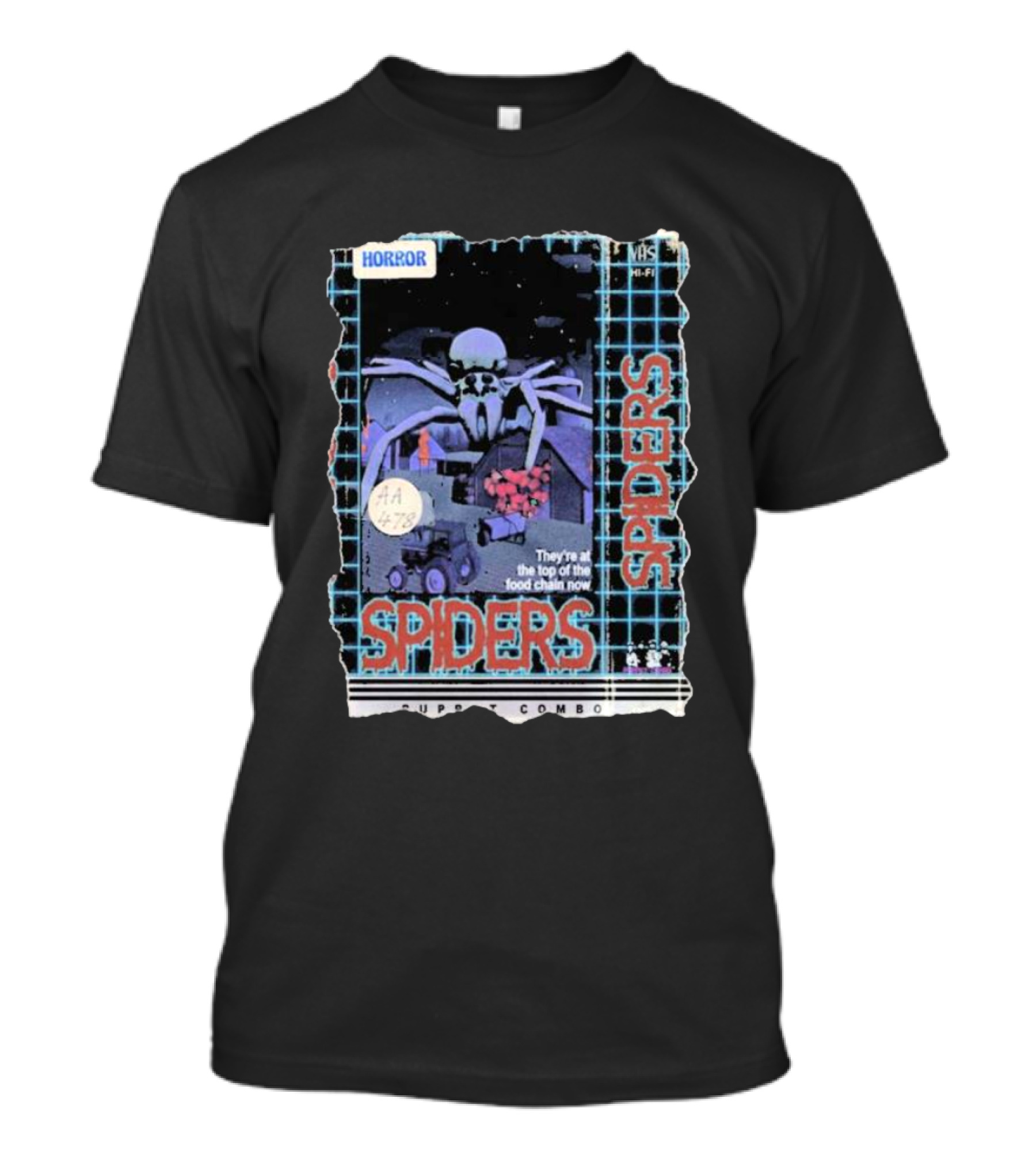 Horror VHS Spiders They’re At The Top Of The Food Chain Now Puppet Combo AA 478 T-Shirt