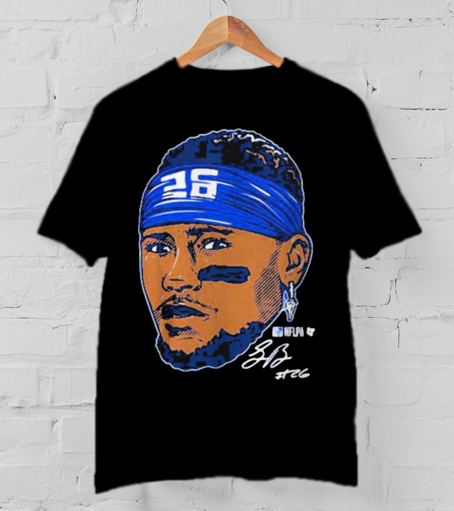 Saquon Barkley 26 NFLPA Swag Head Signature T-Shirt