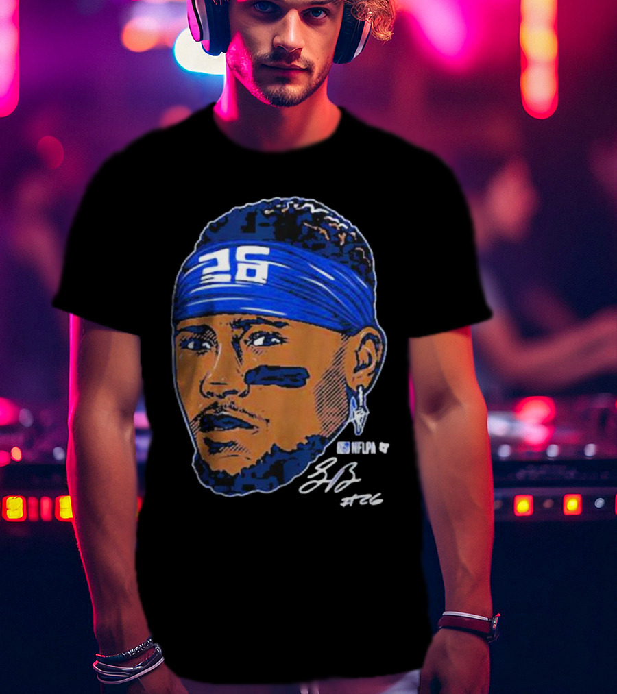 Saquon Barkley 26 NFLPA Swag Head Signature T-Shirt