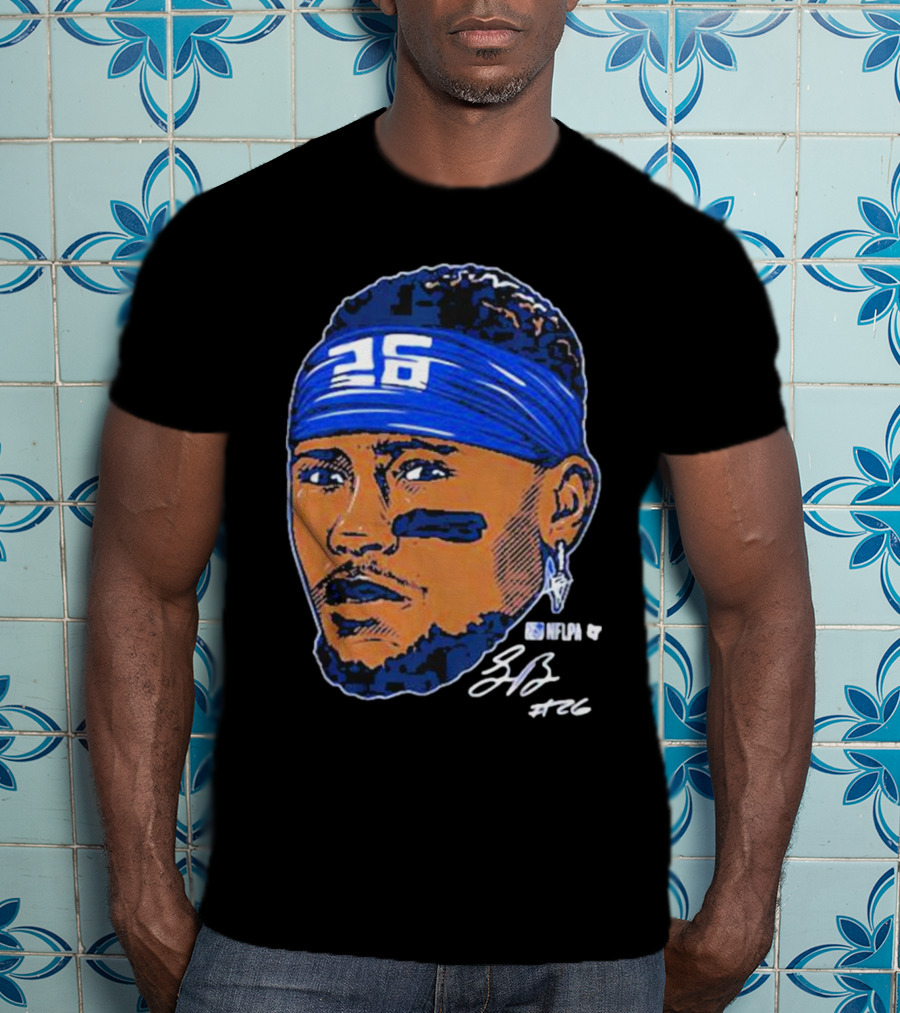 Saquon Barkley 26 NFLPA Swag Head Signature T-Shirt