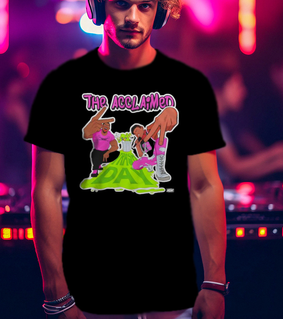 The Acclaimed Trash Day All Elite Wrestling Graphic With Character Poses And AEW T-Shirt