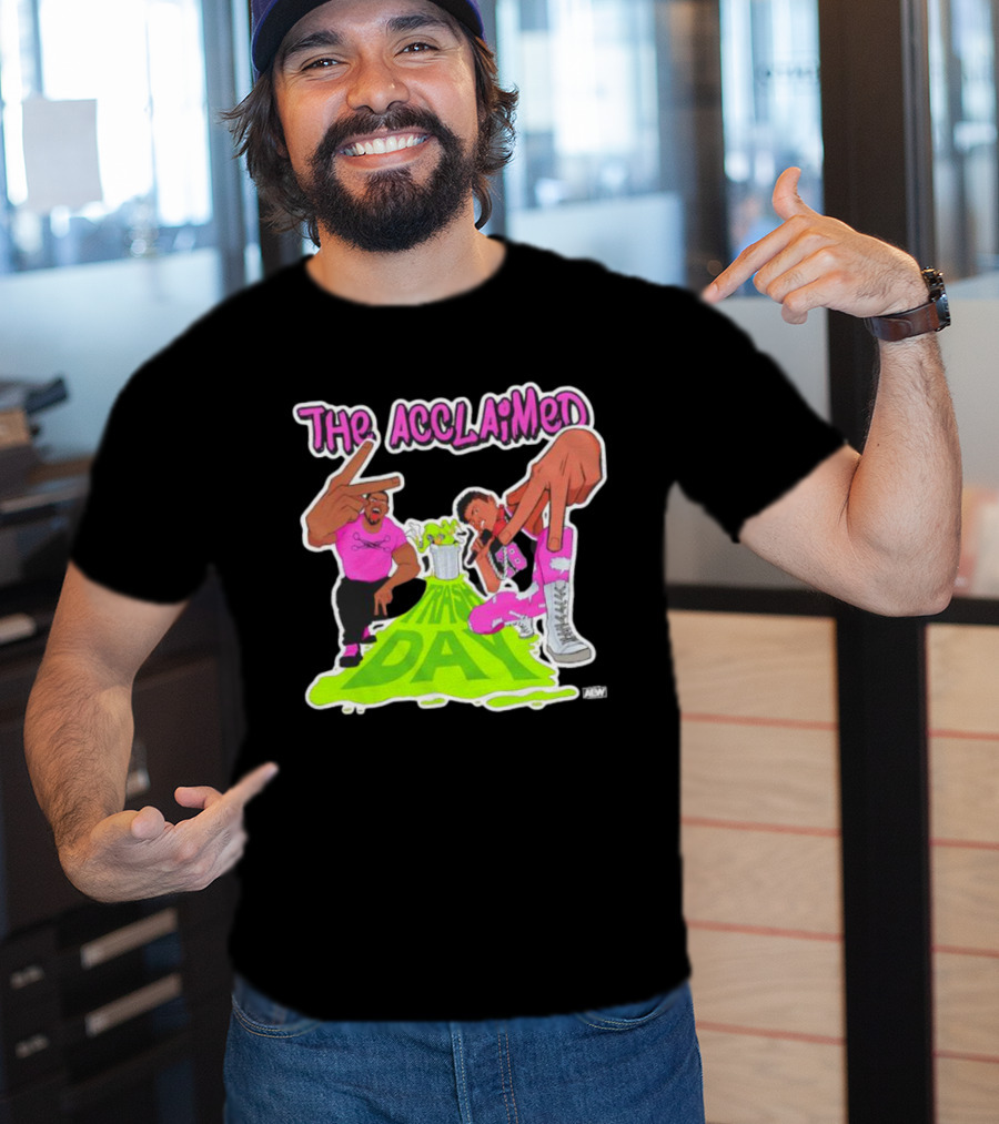 The Acclaimed Trash Day All Elite Wrestling Graphic With Character Poses And AEW T-Shirt