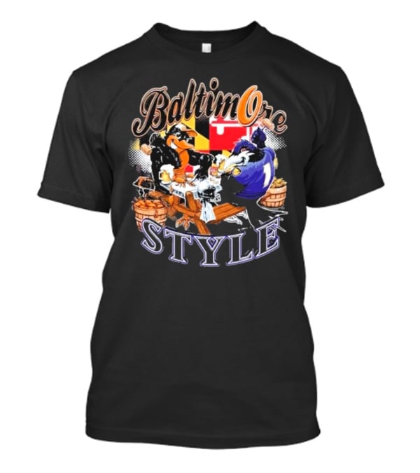 Baltimore Style Ravens Crab Feast Maryland Flag Ravens Football T-Shirt