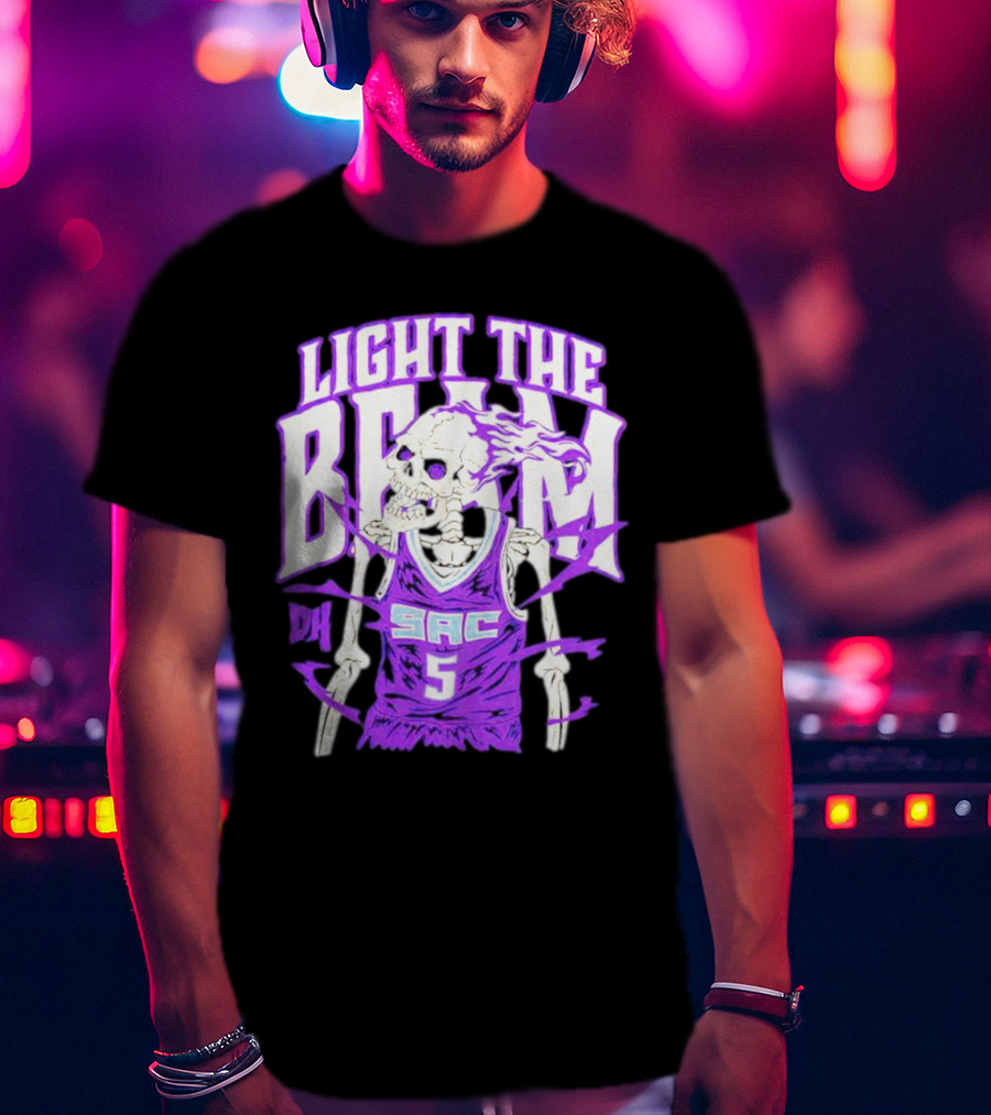 Light The Beam Skeleton SAC 5 Kings Drip Heads T-Shirt