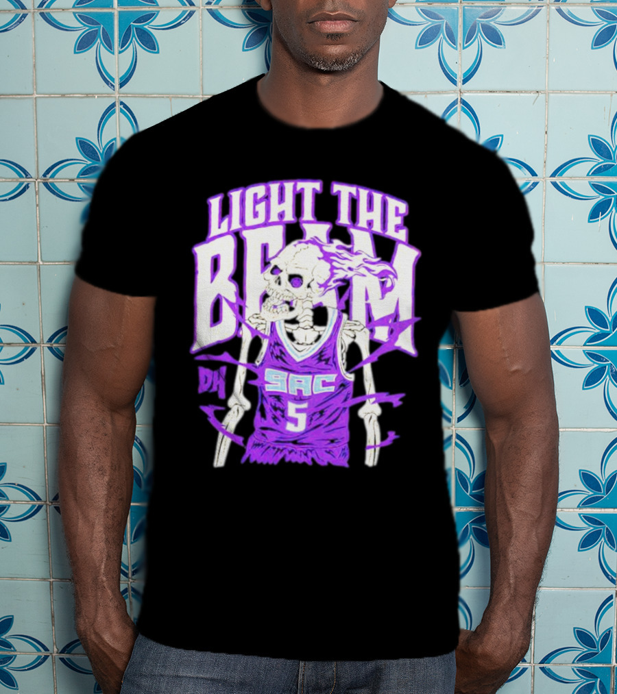 Light The Beam Skeleton SAC 5 Kings Drip Heads T-Shirt