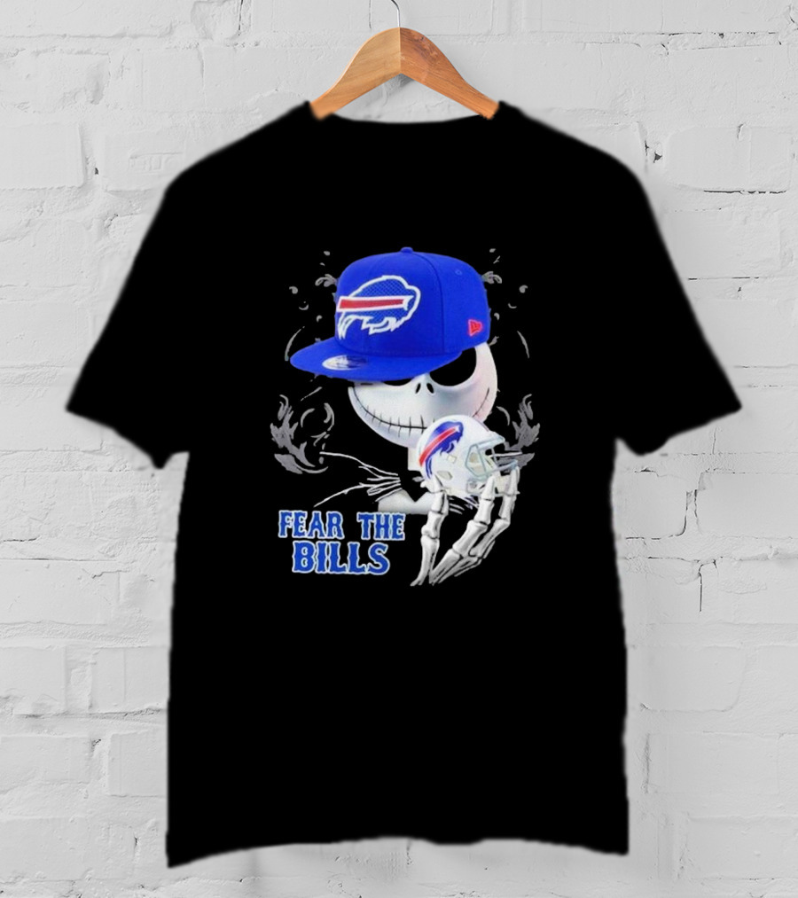 Buffalo Bills Halloween Jack Skellington Fear The Bills T-Shirt