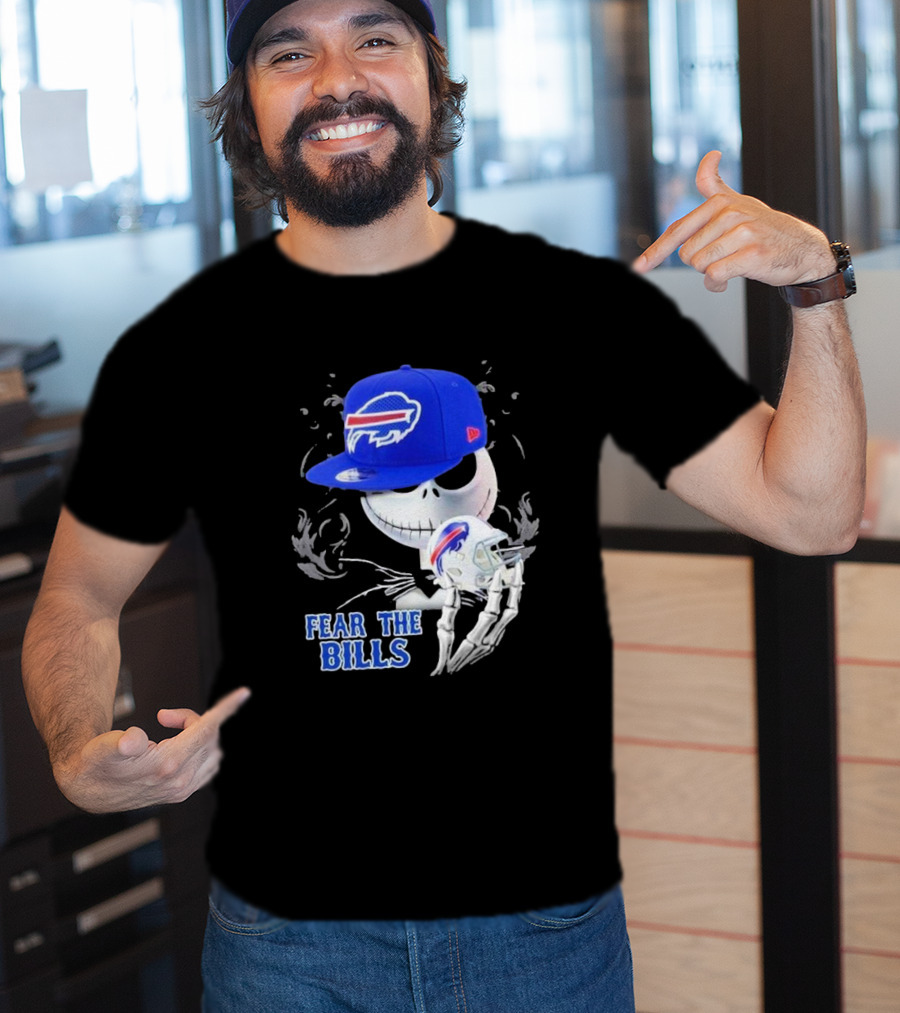 Buffalo Bills Halloween Jack Skellington Fear The Bills T-Shirt