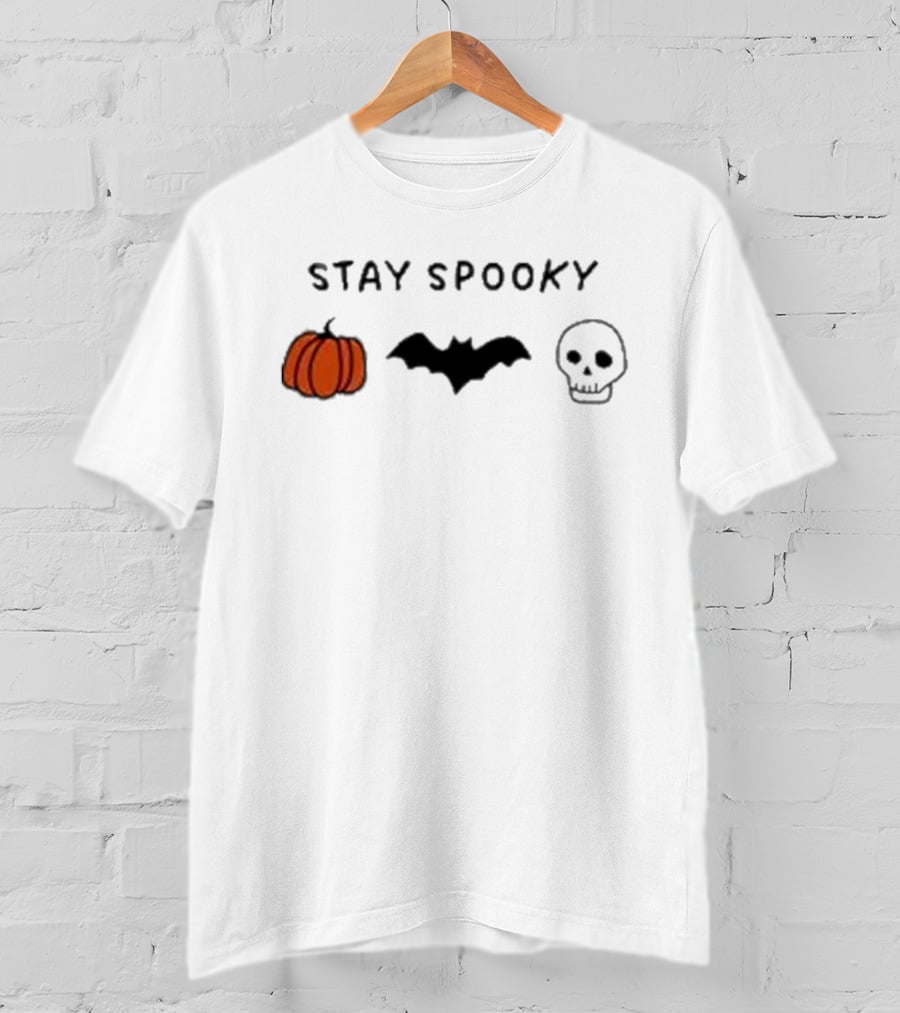 Stay Spooky Pumpkin Bat Skull Halloween T-Shirt
