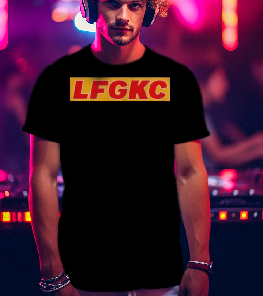 LFG KC Kansas City Football Red Gold Text T-Shirt