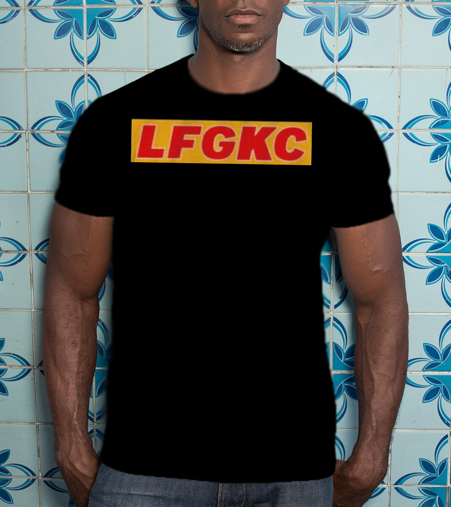 LFG KC Kansas City Football Red Gold Text T-Shirt