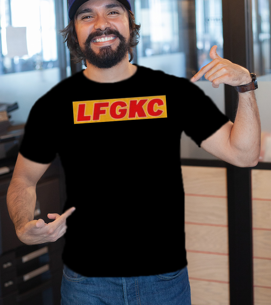 LFG KC Kansas City Football Red Gold Text T-Shirt