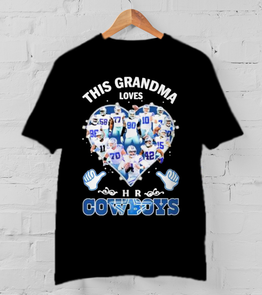 This Grandma Loves Her Dallas Cowboys Players Heart T-Shirt