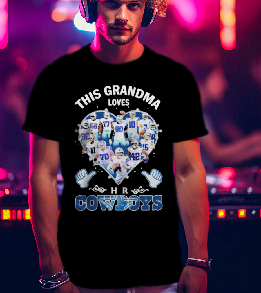 This Grandma Loves Her Dallas Cowboys Players Heart T-Shirt