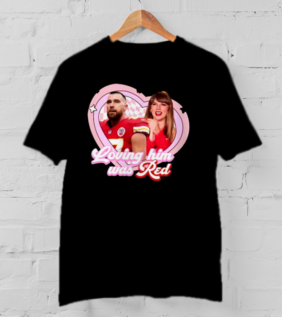 Loving Him Was Red Chiefs Football Heart Icons T-Shirt
