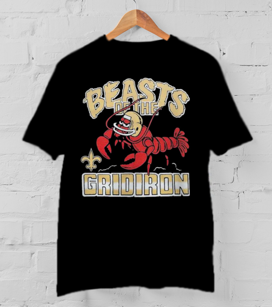 New Orleans Saints Beasts Of The Gridiron Fleur-de-Lis Lobster T-Shirt