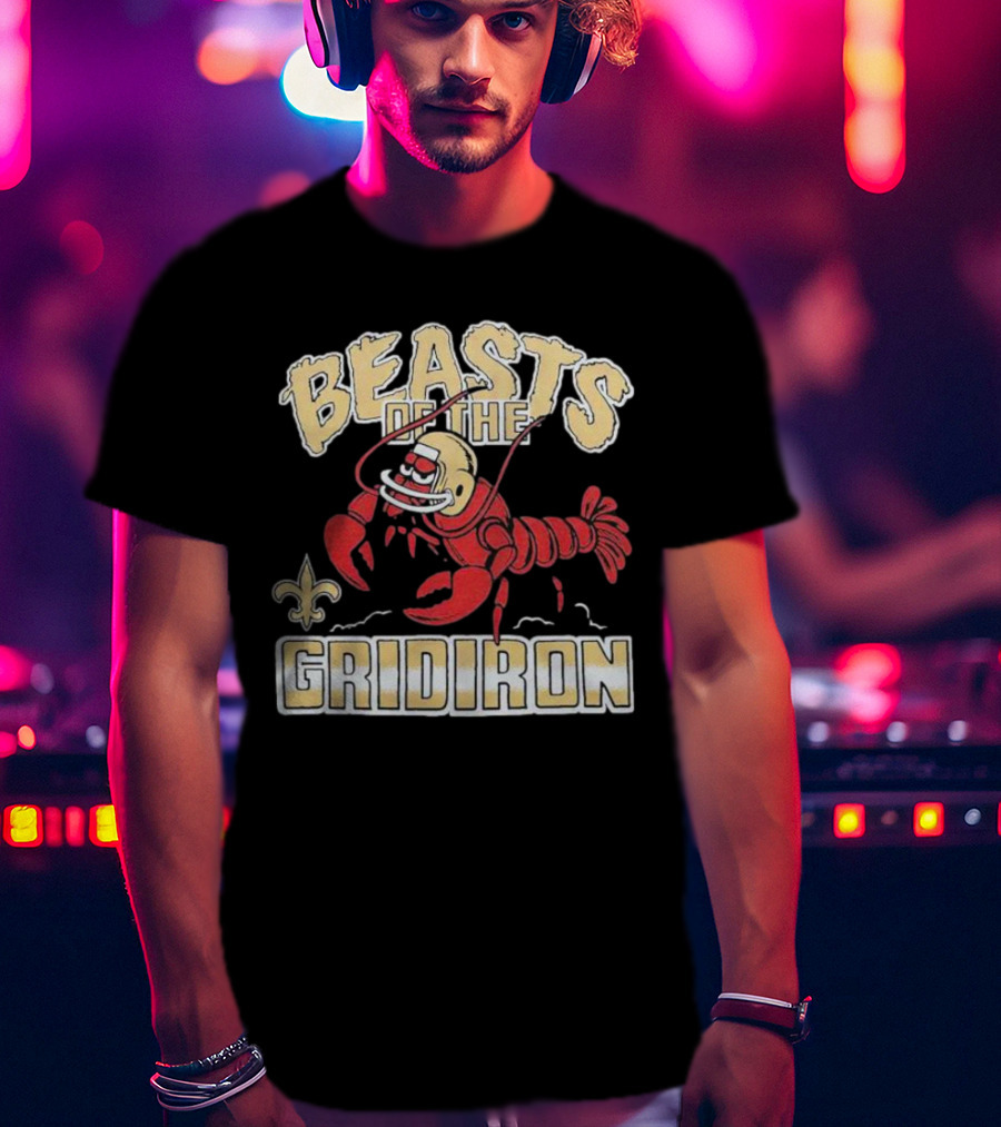 New Orleans Saints Beasts Of The Gridiron Fleur-de-Lis Lobster T-Shirt