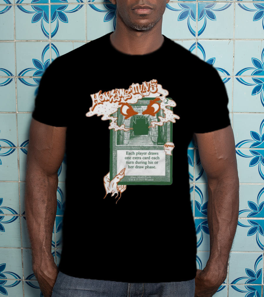 Howling Mine Card Illustration With Dynamic Howling Text And Hands T-Shirt