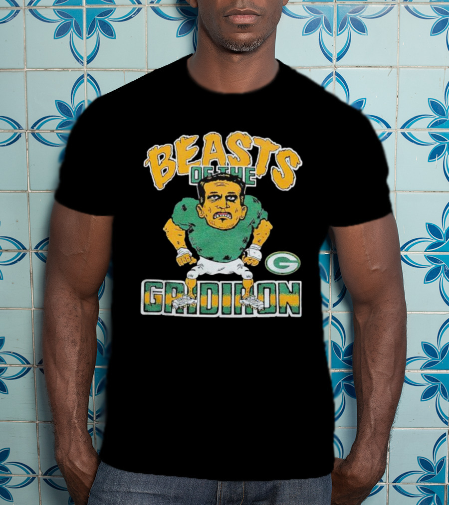 Beasts Of The Gridiron Green Bay Packers Player Caricature T-Shirt