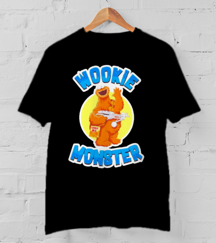 Wookiee Monster Cookie Fusion Character With Blaster T-Shirt