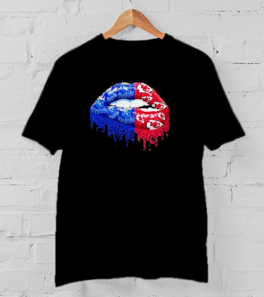 Lips Kansas City Royals KC And Kansas City Chiefs KC T-Shirt